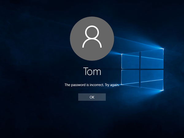 Windows password incorrect