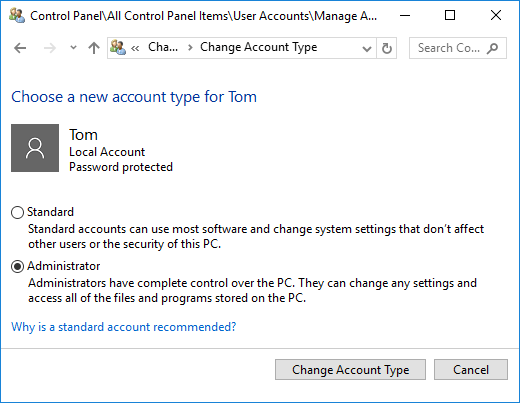 change-account-to-administrator