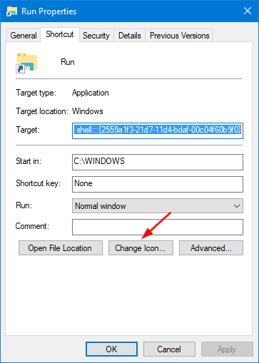 change-shortcut-icon