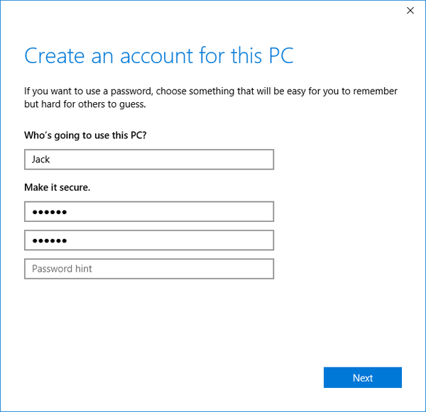 create-local-account