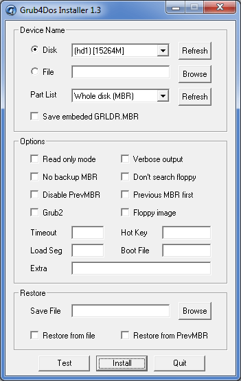 Install Grub4DOS