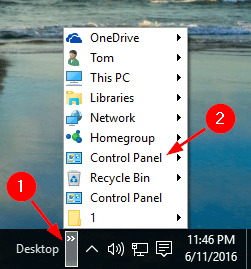 open-control-panel-via-taskbar