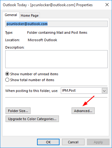 outlook-account-properties