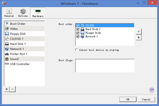 Change Boot Order in Parallels
