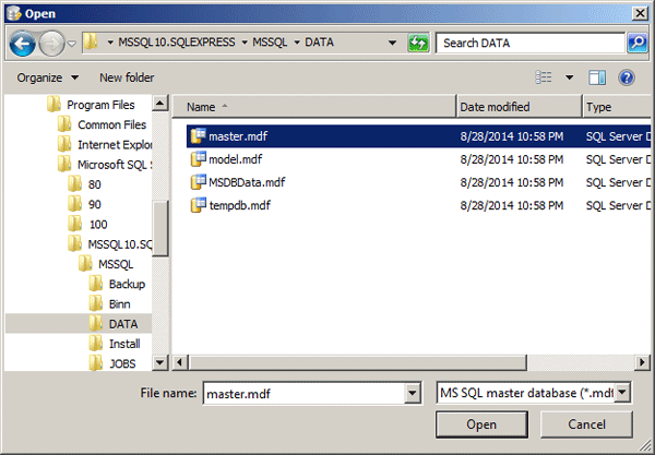 select-master-database
