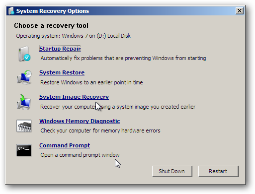System Recovery Option
