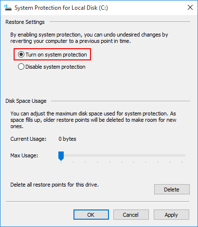 turn-on-system-protection