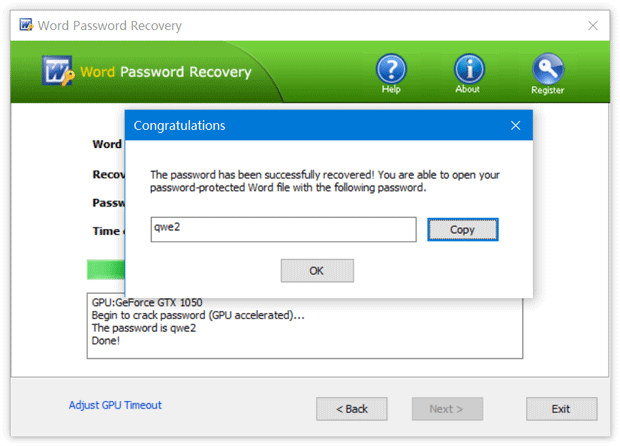 Recover your password successfully
