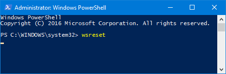 wsreset